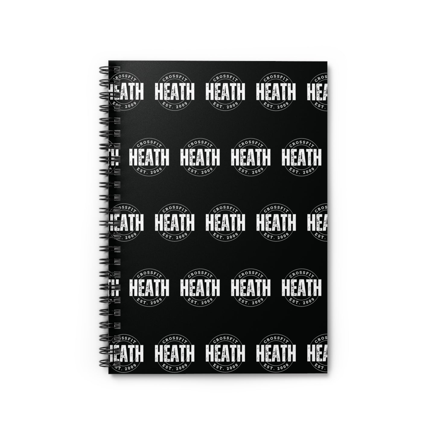 Black Spiral Notebook - Heath Logo, Perfect for Students & Professionals