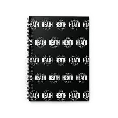 Black Spiral Notebook - Heath Logo, Perfect for Students & Professionals