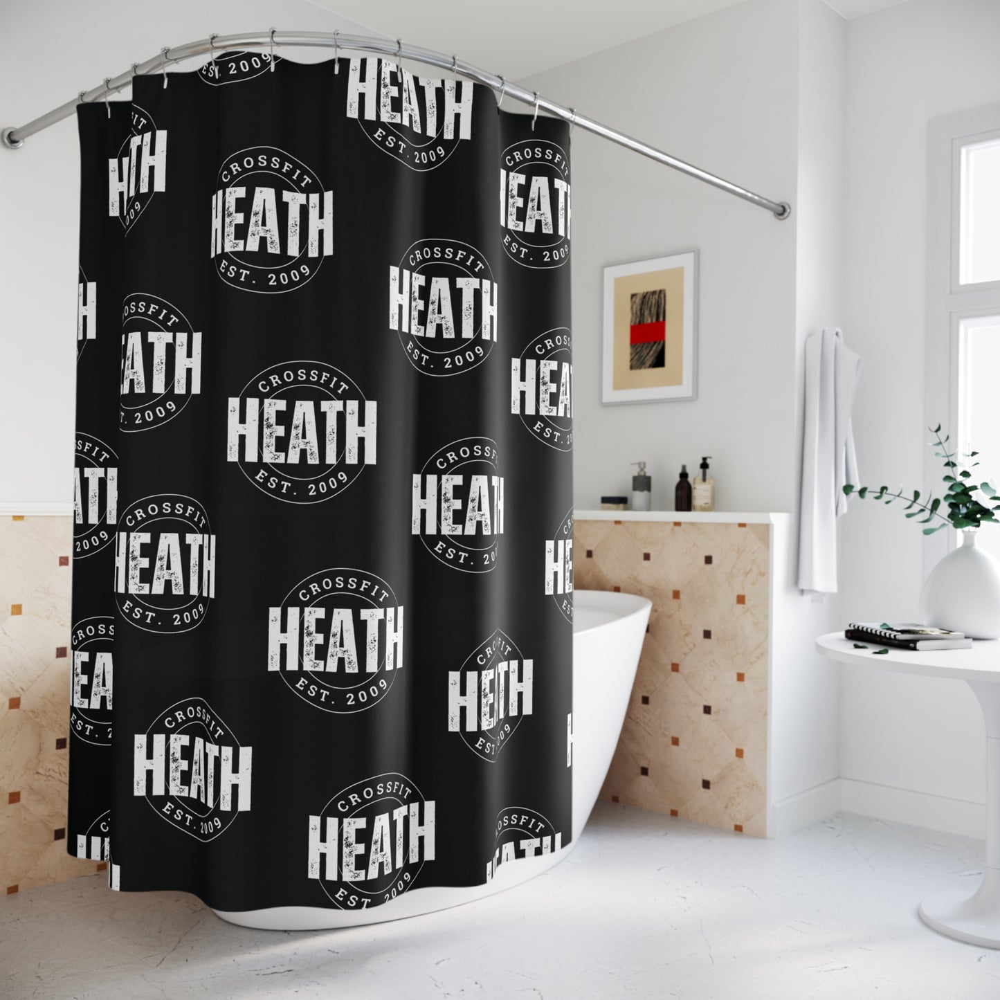 CrossFit Logo Shower Curtain - Stylish & Functional Bathroom Decor for Fitness Enthusiasts
